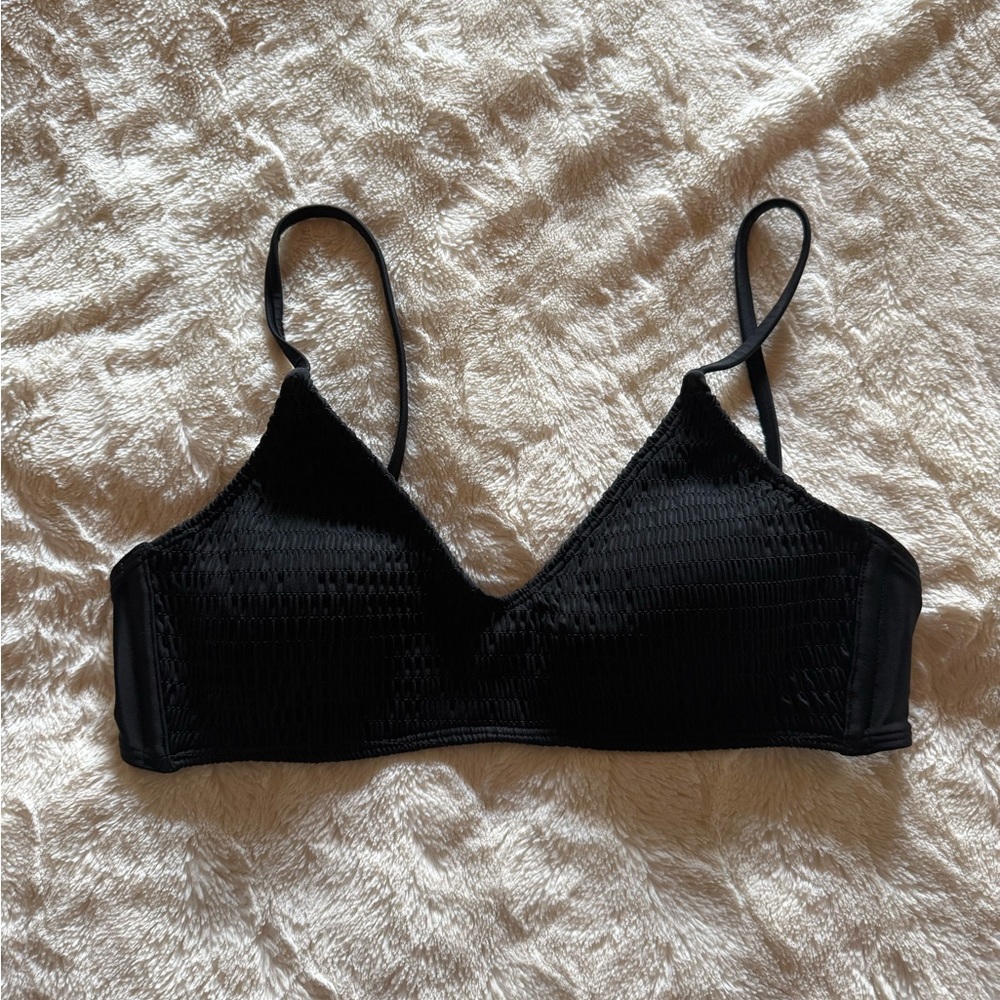 Xhilaration Ribbed Black Bikini Top